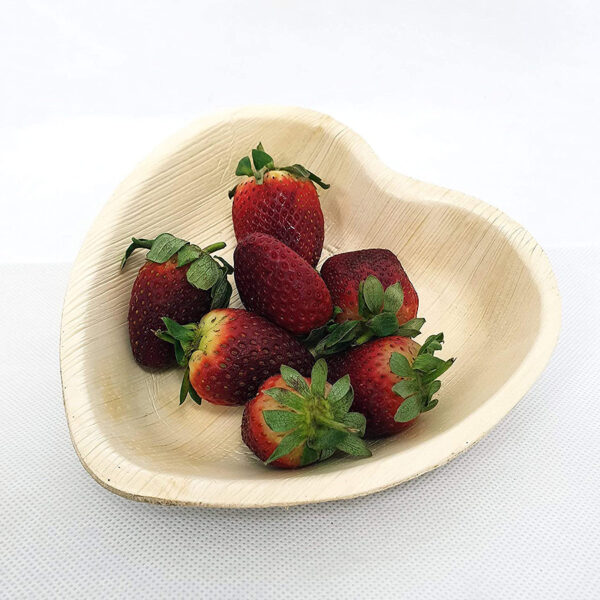 6.5 Inch Heart Shape Palm Leaf Plate