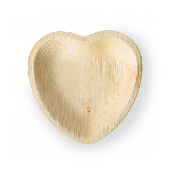 6.5 Inch Heart Shape Palm Leaf Plate