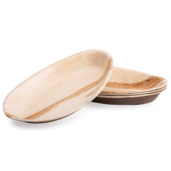 7" Inch Oval Shape Palm Leaf Tray